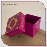 8x8x6.5 Mor Üzeri Gold Saray Desenli Komple Karton Kutu