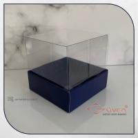 8x8x8 Altı Lacivert Karton Üstü Asetat Kutu