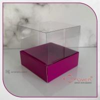 8x8x8 Altı Mor Karton Üstü Asetat Kutu