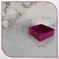 8x8x8 Altı Mor Karton Üstü Asetat Kutu