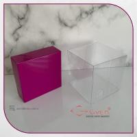 8x8x8 Altı Mor Karton Üstü Asetat Kutu