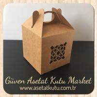 8x8x8 Kraft Karton Üzerine Saray Desenli, Lazer Kesim Kutu