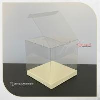 8x8x8 Krem İç Yükselticili Otomatik Asetat Kutu