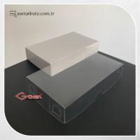 9x15x3 Altı Beyaz Karton Üstü Asetat Kutu
