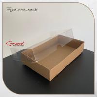 9x15x3 Altı Kraft Karton Üstü Asetat Kutu