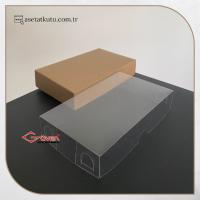 9x15x3 Altı Kraft Karton Üstü Asetat Kutu
