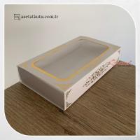 9x16x3 Beyaz Üzeri Gold Saray Desenli Pencereli Kutu