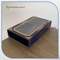 9x16x3 Lacivert Üzeri Gold Saray Desenli Pencereli Kutu