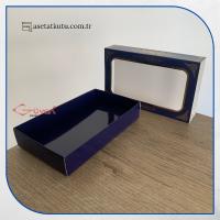 9x16x3 Lacivert Üzeri Gold Saray Desenli Pencereli Kutu