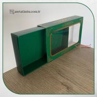 9x16x3 Yeşil Üzeri Gold Saray Desenli Pencereli Kutu