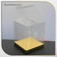 9x9x10 Gold İç Yükselticili Otomatik Asetat Kutu