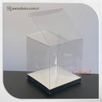 9x9x10 Gümüş İç Yükselticili Otomatik Asetat Kutu