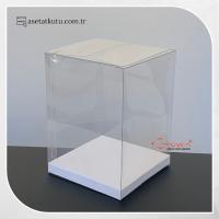 9x9x12 Beyaz İç Yükselticili Otomatik Asetat Kutu