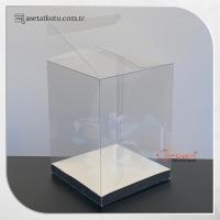9x9x12 Gümüş İç Yükselticili Otomatik Asetat Kutu