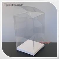 9x9x15 Beyaz İç Yükselticili Otomatik Asetat Kutu