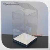 9x9x15 Gümüş İç Yükselticili Otomatik Asetat Kutu