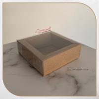 [Duvarlı Kutu] 9x9x3 Altı Koyu Kraft Karton Üstü Asetat Kutu