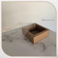 [Duvarlı Kutu] 9x9x3 Altı Koyu Kraft Karton Üstü Asetat Kutu