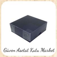 9x9x3 Altı Lacivert Karton Üstü Asetat Kutu