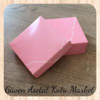 9x9x3 Altı Pembe Mermer Desenli Komple Karton Kutu