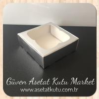 9x9x3 Gümüş Pencereli Karton Kutu