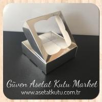 9x9x3 Gümüş Pencereli Karton Kutu