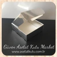 9x9x3 Gümüş Pencereli Karton Kutu