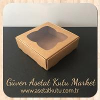9x9x3 Kraft Pencereli Karton Kutu