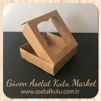 9x9x3 Kraft Pencereli Karton Kutu