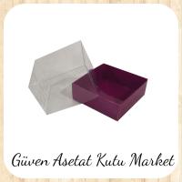 9x9x5 Altı Mor Karton Üstü Asetat Kutu