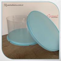 Çap 35 x Yükseklik 18 Mavi Silindir Asetat Kutu (HM65)