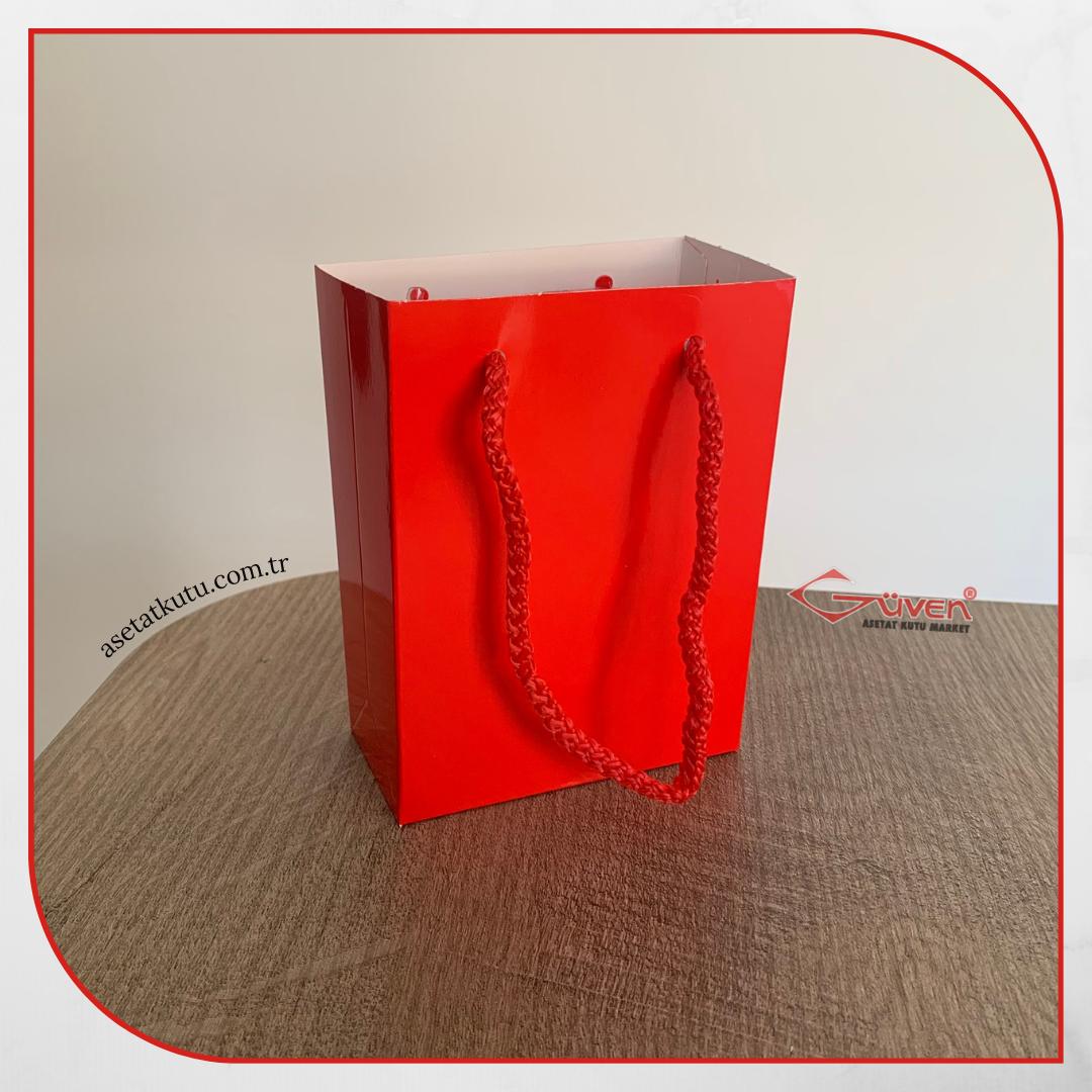 10x14x5 Ölçülü Kırmızı Karton Çanta