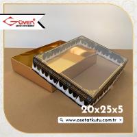 20x25x5 Kabe Örtüsü Desenli, Gold Metalize Karton Tabanlı Kutu
