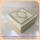8x8x3.5 Krem Üzeri Gümüş Yaldız Baskılı Kilim Desenli Karton Kutu
