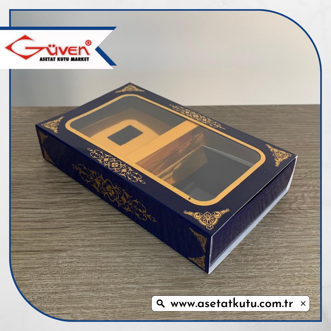 9x16x3 Lacivert Kutu [Gold Zikirmatik İçli]